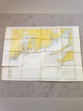 1963 Martha’s Vineyard To Block Island Nautical Map 1210 TR Instructional Vtg